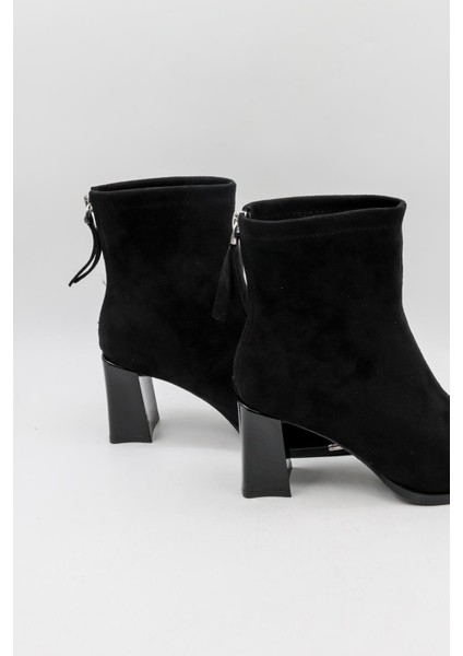 Kristebell Ithal Süet Deri Topuklu Arkadan Fermuarlı Kadın Bot 2506 - Siyah - 36 modelleri