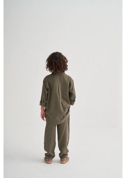 Gömlekli Tencel Takım 2-7 Yaş Haki Yeşil fiyatları