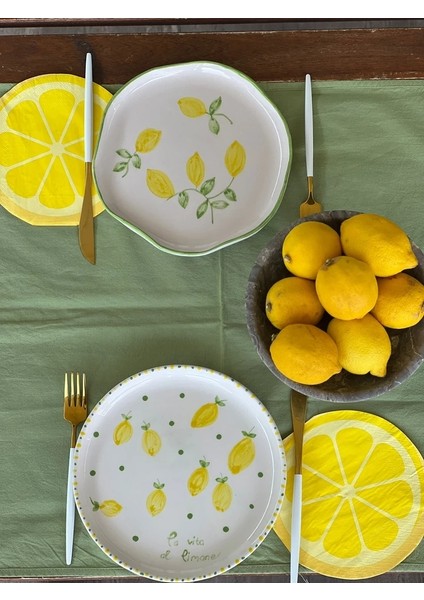 2 Adet El Yapımı Limon1 Temalı Sunum Tabağı fiyatları