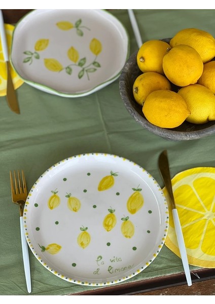 2 Adet El Yapımı Limon1 Temalı Sunum Tabağı modelleri