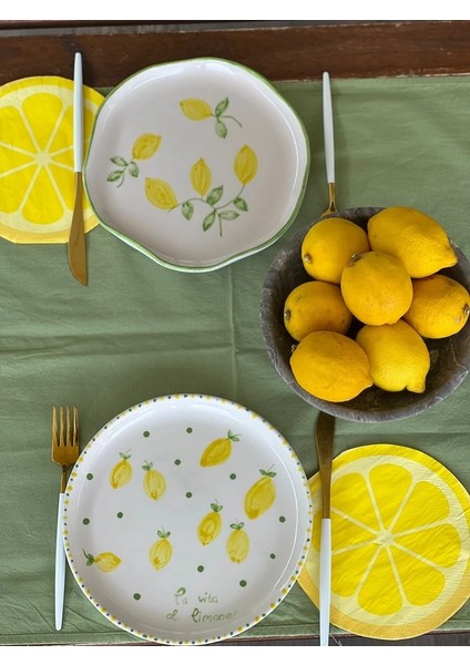 2 Adet El Yapımı Limon1 Temalı Sunum Tabağı fırsatları