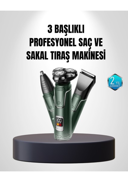 3D Akıllı Kesim Teknolojili Şarjlı Tıraş Seti – 3 Başlıklı Paslanmaz Çel - MR000K-1FOJR