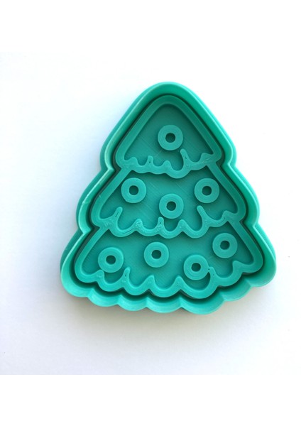 Ponponlu Katmanlı Yılbaşı Ağacı Figürlü Kurabiye Kalıbı | Yeni Yıl Kutlamaları | Hamur, Kil ve Şeker Hamuru Damgası fiyatları