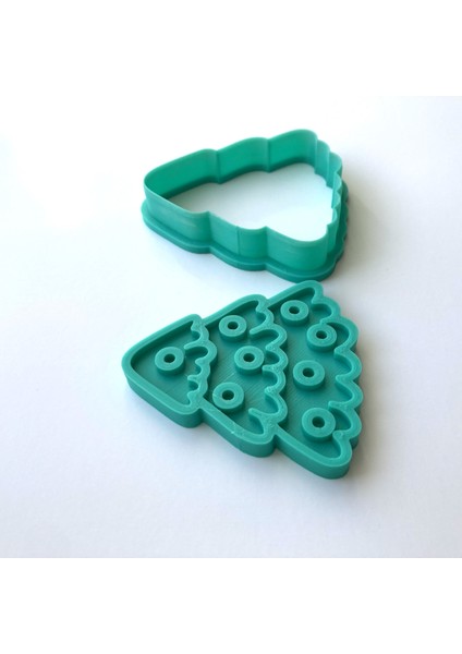 Ponponlu Katmanlı Yılbaşı Ağacı Figürlü Kurabiye Kalıbı | Yeni Yıl Kutlamaları | Hamur, Kil ve Şeker Hamuru Damgası modelleri