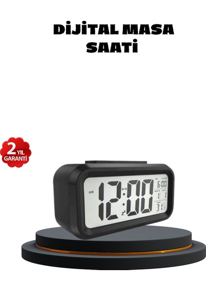 Sensörlü Dijital Masa Saati Alarm ve Sıcaklık Göstergeli - MR000K-1FOG49