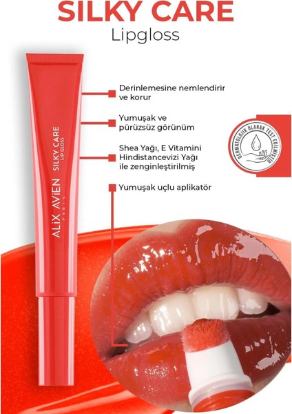 Koruyucu, Dolgunlaştırıcı, Nemlendirici Kırmızı Dudak Parlatıcısı - Silky Care Kılıf ve Lipgloss Set fiyatları