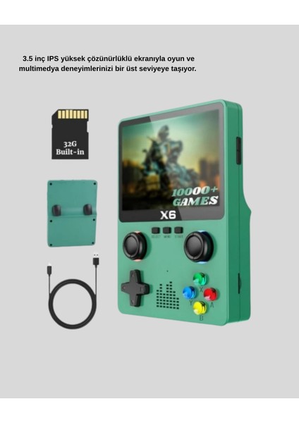 Retro Taşınabilir Konsol 3.5 IPS Ekran Ergonomik Çift Lr Kontrollü - MR000K-1FN0O2 modelleri