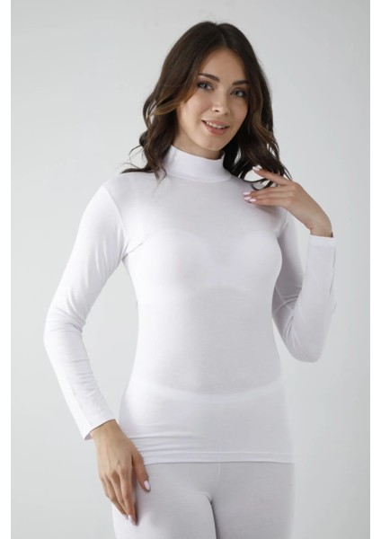 Vivaldi Kadın Beyaz Uzun Kol Balıkçı Body Likralı 353 fırsatları