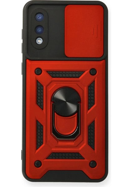 Samsung Galaxy A02 Kılıf Pars Lens Yüzüklü Silikon - KIRMIZI-(5796) - MR000K-1FMBC0