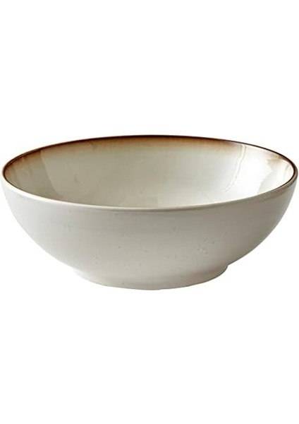 Salata Kasesi, Kase/taş Kase, Bulaşık Makinesinde Yıkanabilir, 30 cm Çapında, Krem/krem