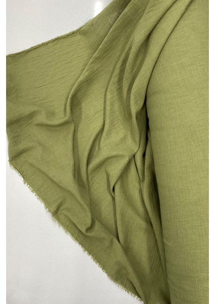 Keten Kumaş - Organik Kumaş - Perde Kumaşı - Ince Keten - Kıyafet Için Kumaş Örtü Haki Yeş