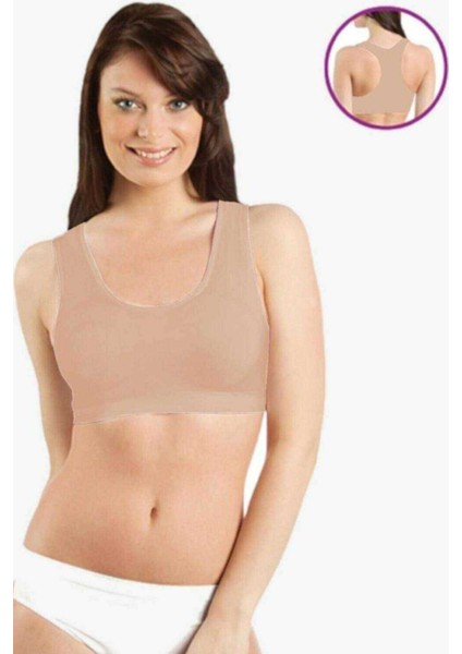 Elite Life Geniş Askılı Kadın Destekli Sporcu Büstiyer Ten Sütyen 777 modelleri