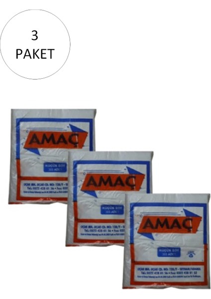 Şeffaf Hışır Atlet Poşet Küçük Boy 25X42 cm 650 gr (3 Paket-Takriben 900 Adet)