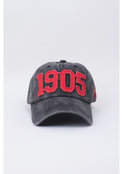 1905 Aslan Yazılı Eskitme Premium Unisex Şapka - Füme