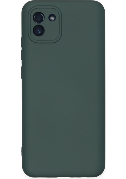 Samsung Galaxy A03 Kılıf Nano Içi Kadife Silikon - Koyu Yeşil