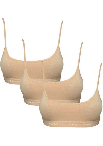 Pedli Ip Askılı Ten Rengi Büstiyer 3 Adet