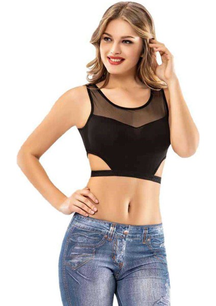 Kota 2 Adet Siyah Tül Modelli Çapraz Ipli Büstiyer fiyatları