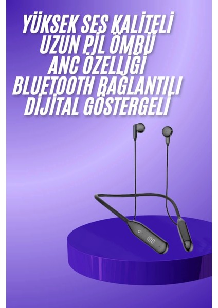 100 Saat Kablolu Boyun Askılı Dijital Göstergeli Bluetooth Kulaklığı fiyatları