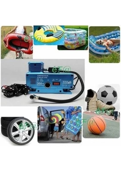 220 Volt-12 Volt 250 Psi Geniş Uygulama Yelpazesi Kompresör Lastik Hava Şişirme Oto Pompası fırsatları