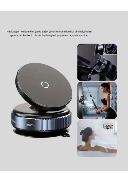 Vakum Adsorpsiyonlu Manyetik Telefon Tutucu Güçlü N52 360° Evrensel Uyumluluk fırsatları