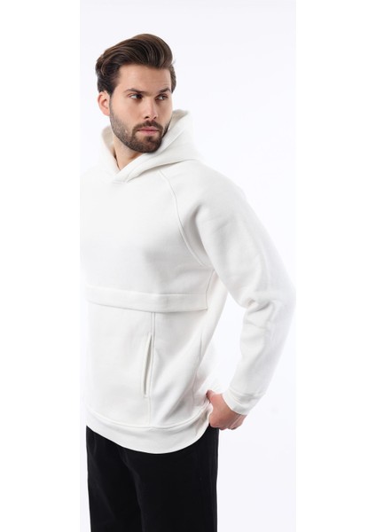 Ekru Kapüşonlu Cep Detaylı Erkek Sweatshirt 7092 fiyatları