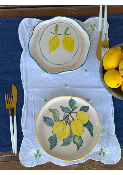 2 Adet El Yapımı Limon3 Temalı Sunum Tabağı fırsatları