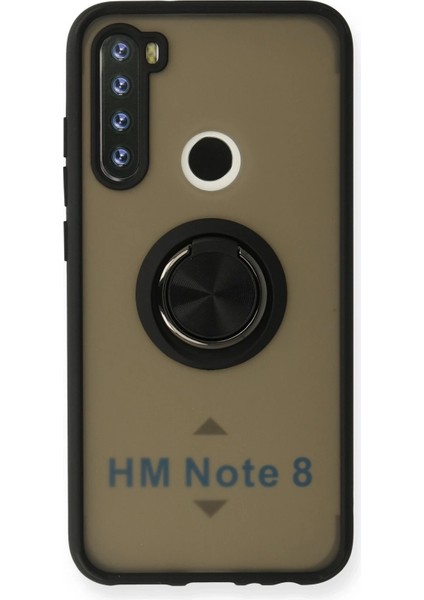 Xiaomi Redmi Note 8 Kılıf Montreal Yüzüklü Silikon Kapak - SIYAH-(5796) - MR000K-1FIN40