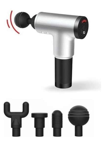 4 Başlıklı 6 Seviye Hız Ayarlı Vurmalı Kas Yoğurmalı Titreşimli Masaj Tabancası Aleti modelleri