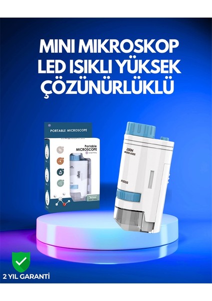 Pmma Optik Lensli Kompakt Taşınabilir Mikroskop