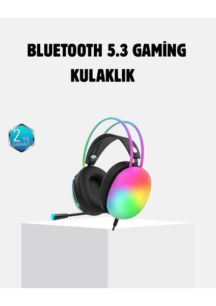 Kablosuz Gaming Kulaklık Rgb Aydınlatmalı Bluetooth 5.3 Uzun Pil Ömürlü - MB000X-2GVFU0