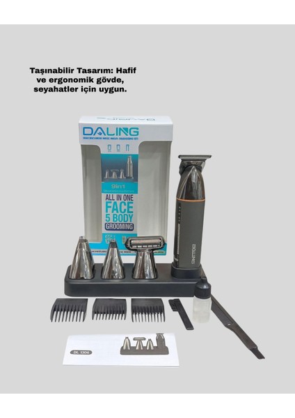 9’u 1 Arada Şarjlı Erkek Bakım Cihazı Saç Sakal Bıyık Ense Trimmer - MR000K-1FS485 fiyatları