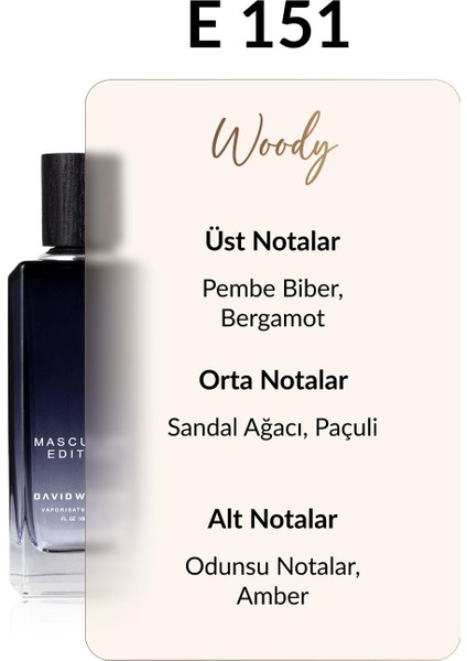 E151 David Walker 100 ml Erkek Parfüm | Woody fiyatları