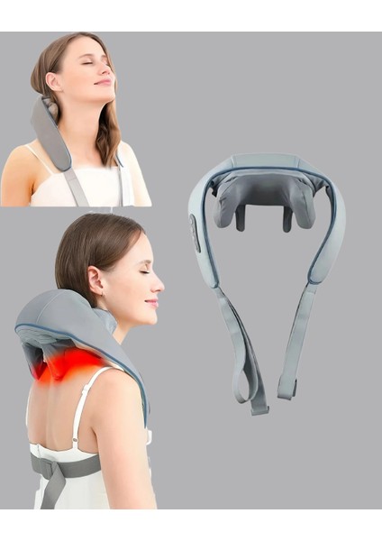 Titreşimli Boyun Masaj Cihazı Isı Terapili Şarjlı Vnb-01 Ergonomik U Tasarım - MR000K-1FMK63 indirimleri