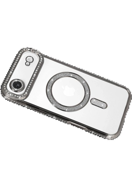 Apple iPhone 17 Air Joke Simli Magneticsafe Kılıf - GÜMÜŞ-(5796) - MR000K-1FNLL0 modelleri