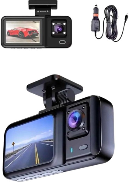 1080P Sürüş Kaydedici 2 Inç Araç Araba Ön Iç Arka Dvr IPS Ekran modelleri