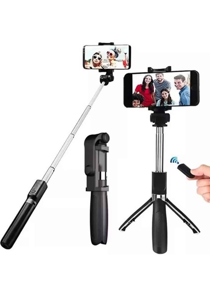 Selfie Çubuğu Tripod Bluetooth Kumandalı Selfie Çubuğu Telefon Tutucu - MR000K-1FYYL4 fiyatları