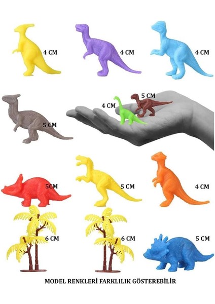 683 Toy Play 12 Parça Renkli Mini Dinozor Figür Seti 4-6 cm fiyatları