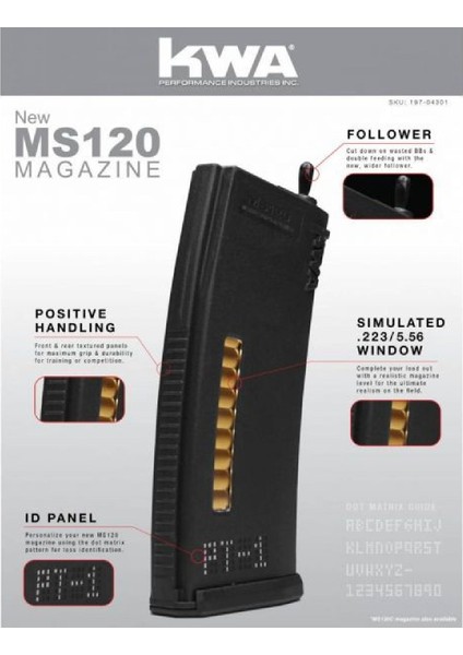 197-04300 Kwa Mid-Cap MS120 Aeg Tüfek Şarjörü - Siyah - modelleri