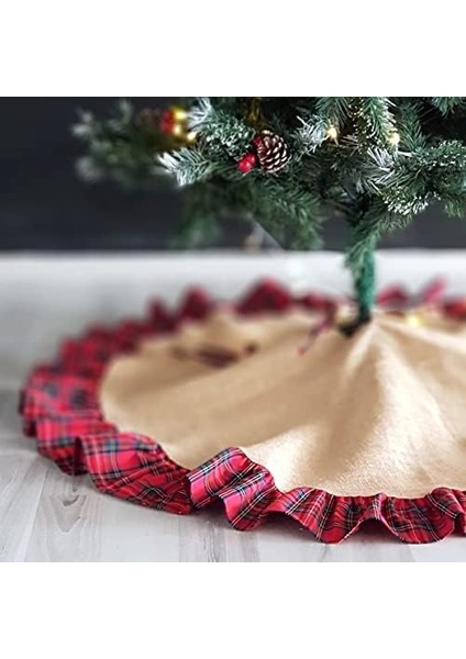 Yılbaşı Çam Ağacı Örtüsü, Dokuma Ekose 90 cm