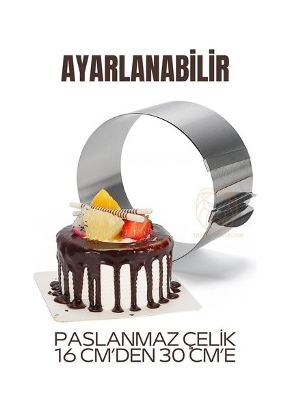 Hsnet Ayarlanabilir Kek Kalıbı 16 Dan 30 cm E Paslanmaz Çelik - MR000K-1G3II5