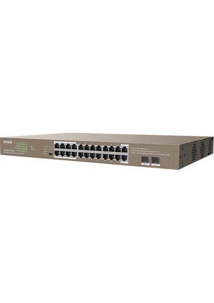 TEG1126P-24-410W 24 Port 10/100/1000 Poe 2 x Sfp 410W Yonetılemez Rack Mount Swıtch