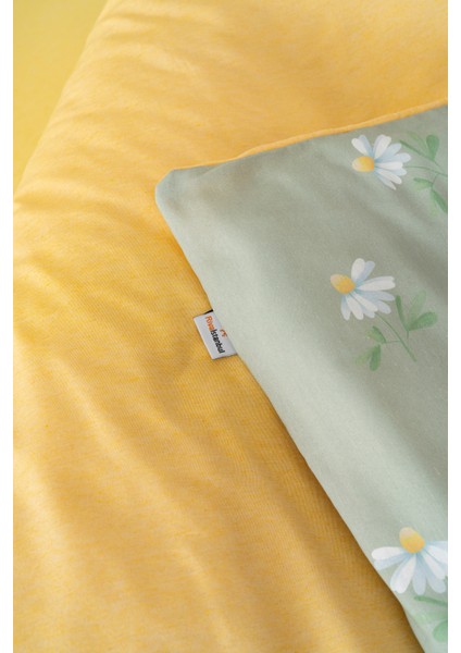 Yeşil Papatya Çift Kişilik Nevresimli Pike Takımı - 7 Parça Çeyiz Seti