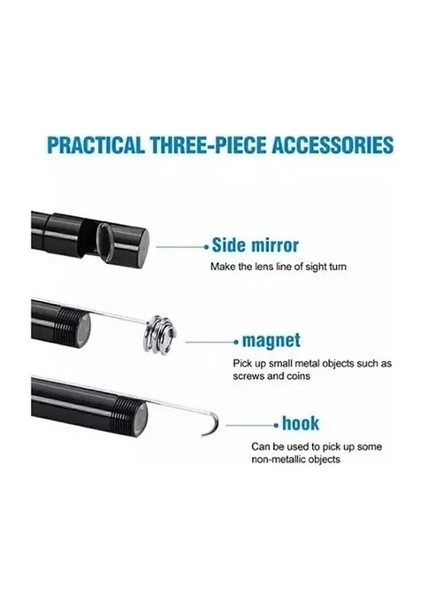 Vtn-02 Endoskop Yılan Video Kamera Led’li 2 Metre 7 mm Sert Kablo Su Geçirmez indirimleri