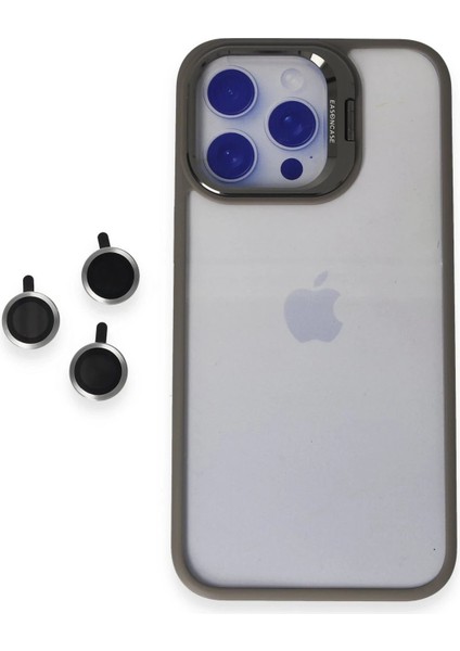 iPhone 15 Pro Max Kılıf Roblox Lens Standlı Kapak - Titan GRI-(5796) - MR000K-1FVC75