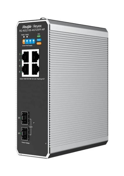 Ruıjıe Reyee RG-NIS2100-4GT2SFP-HP 4 Port 10/100/1000 4 Port Poe 2 x Sfp 120W Rujıe Cloud Yonetılebılır Endüstriyel Swı fırsatları