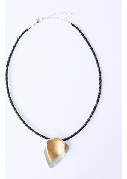 Altın Rengi Asimetrik Figürlü Ayarlanabilir Kolye