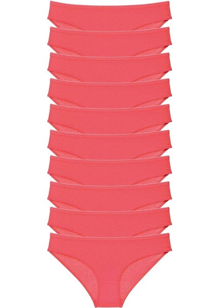 10 Adet Süper Eko Set Likralı Kadın Slip Külot Fuşya