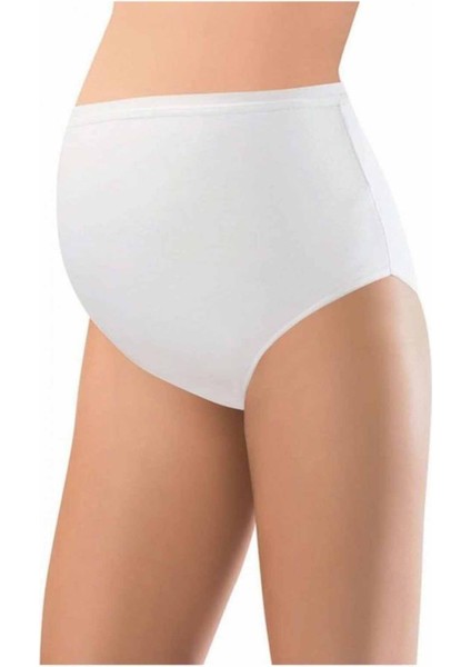 Pamuklu Hamile Likralı Bato Külot Beyaz - 3324A