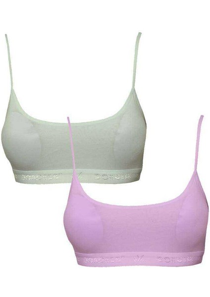 Pedli Ip Askılı Krem ve Pembe Büstiyer 2 Adet
