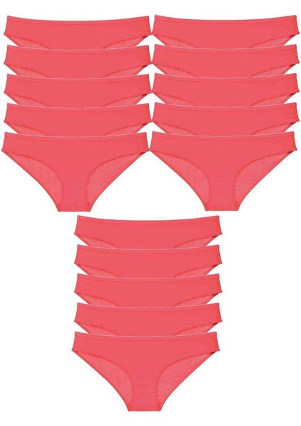 15 Adet Süper Eko Set Likralı Kadın Slip Külot Fuşya